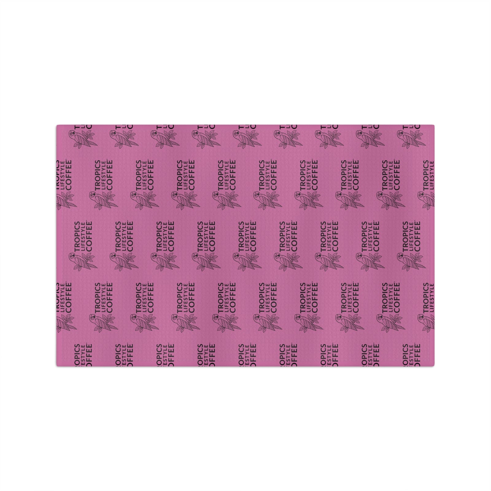 Tropical Microfiber Coffee/Tea Towel — Coffee Brand Mono Logo, lt. pink