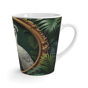 White Latte Mug / Framed White Peacocks