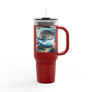 Insulated Travel Mug, 40oz / Beach Illusion Ball - Perfect for Outdoor Adventures