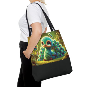 Baby Peacock/Black Trio Tote Bag - 3 Sizes