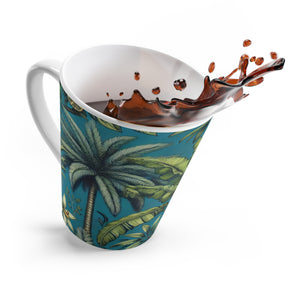 Latte White Mug - Tropical Fruit Blue