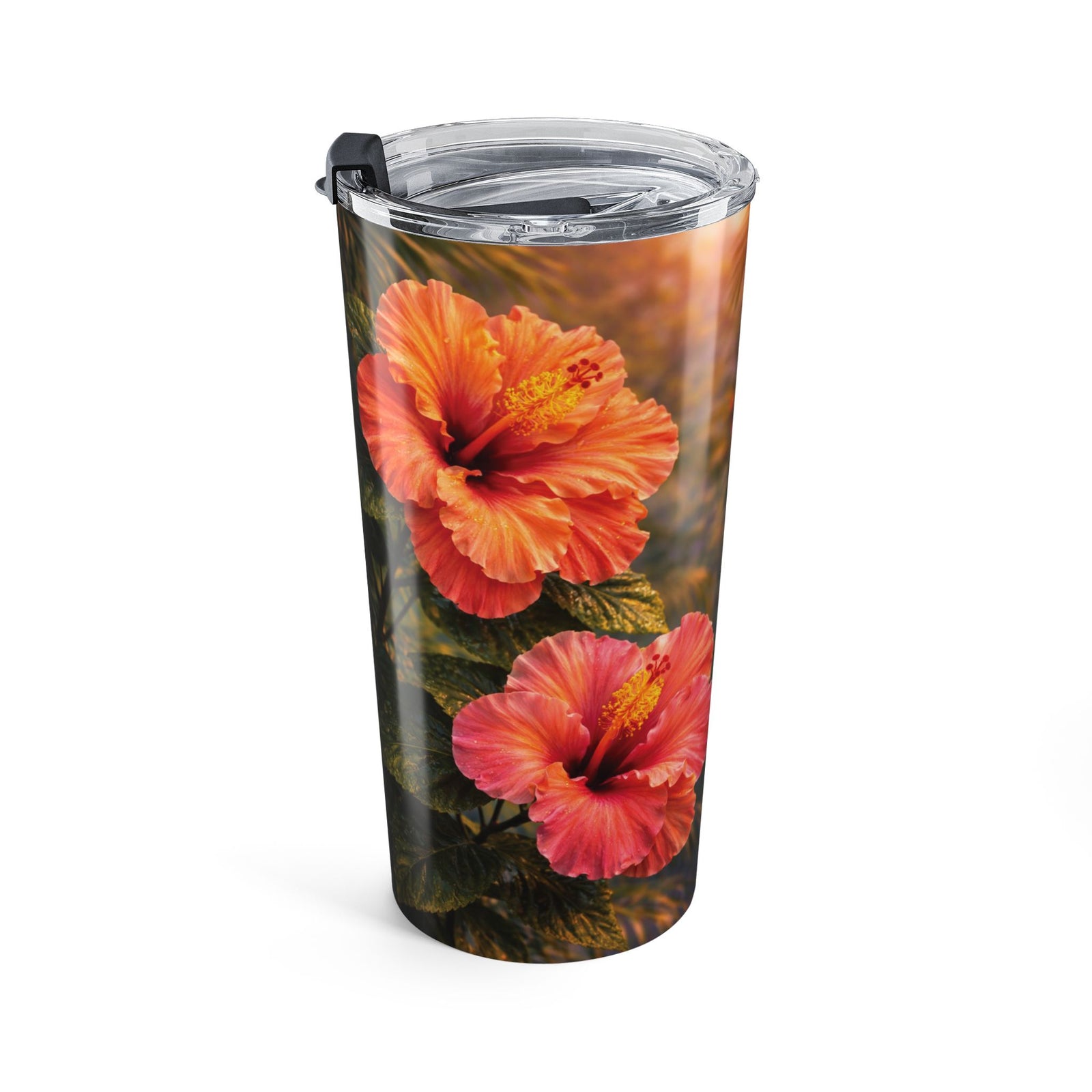 20oz Tumbler ~ Orange Hibiscus Insulated Travel Mug