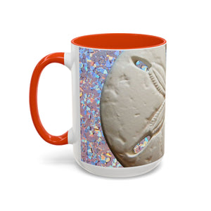 Colorful Mugs (11oz, 15oz), Disco Sand Dollar Macro