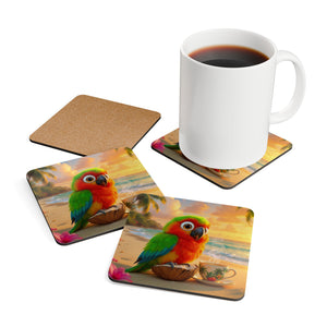 Coaster Set/4 -  Tiki the Parrot