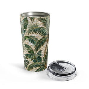 20oz Palm Leaf Tumbler - Tropical Palm Mosaic Travel Cup