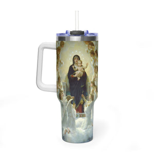 40oz Vacuum Tumbler - Madonna and Child with Angels Stainless Travel Mug