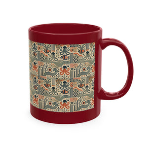 Tropical Coffee Mug — 'Tropics Lifestyle Coffee' Floral Parrot Ceramic Mug