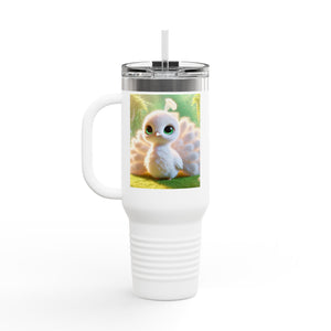 Insulated Travel Mug, 40oz / Baby White Peacock - Perfect for Outdoor Adventures