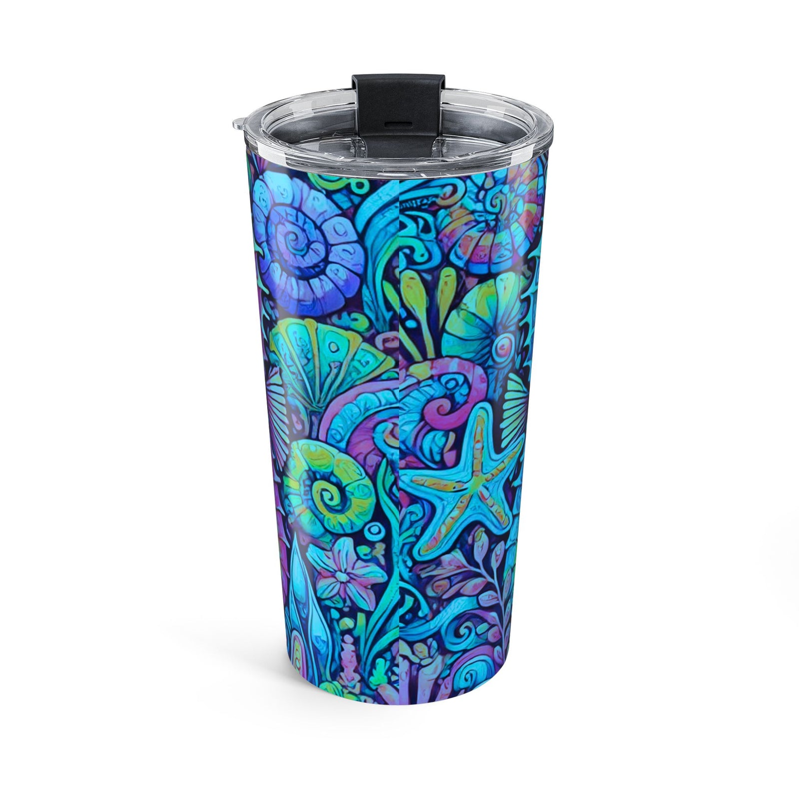 20oz Tumbler — Seahorse Trio Insulated Travel Cup, Turquoise Pop