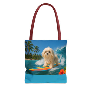 Puppy Ariel the Dog Surfer Tote Bag - 3 Sizes