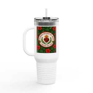 Religious Insulated Travel Mug, 40oz / Sacred Heart of Jesus - Perfect for Outdoor Adventures