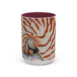 Colorful Mugs (11oz, 15oz), Disco Tiger Stripe Nautilus Macro