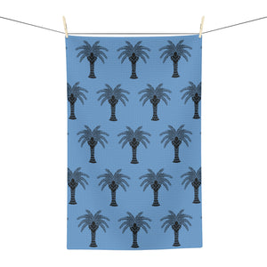 Tropical Microfiber Coffee/Tea Towel – Art Deco Palms, Lt. Blue