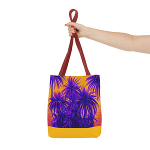 Tiny Palm Island Pop/Yellow Tote Bag - 3 Sizes