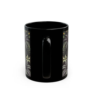 Black Coffee Mug - Tropical Fruit, Black