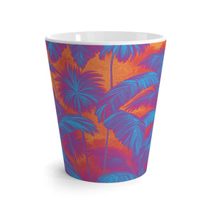 Latte White Mug - Palm Serenity, Heatwave