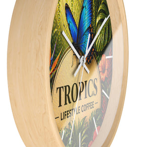 Tropical Forest Wall Clock — Colorful Parrots & Lush Jungle Art