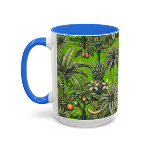 Accent Color Coffee Mug, Many Colors - 11oz & 15oz / Tropical Fruit, Green