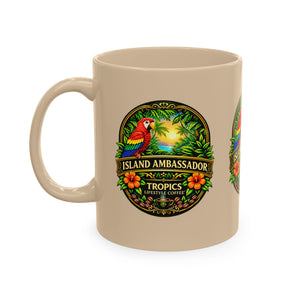 Tropical Parrot Coffee Mug — "Island Ambassador" Ceramic Cup