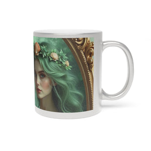 Tropical Metallic Mug, Gold or Silver - Framed Mermaid Princesses