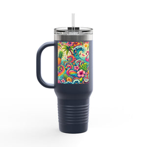 Flamingo Funday Insulated Travel Mug - 40oz - Perfect for Outdoor Adventures