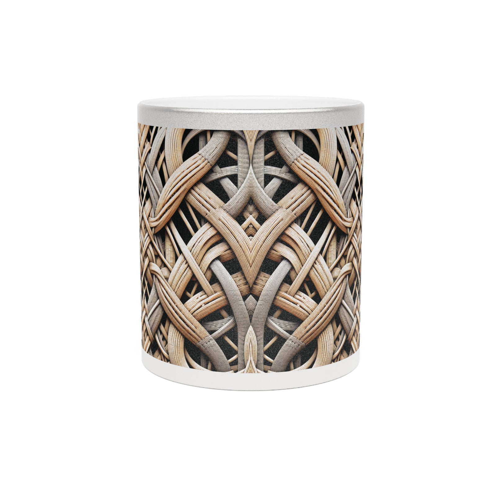 Tropical Metallic Mug, Gold or Silver - Beach Wicker