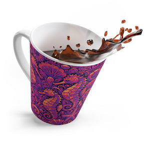 Latte White Mug - Seahorses, Pop Brights