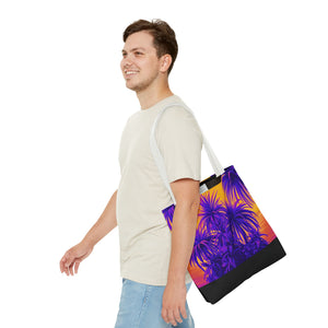Tiny Palm Island Pop/Black Tote Bag - 3 Sizes
