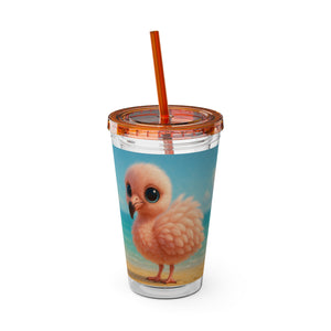 Tropical Tumbler with Straw | 16 oz: Baby Flamingo