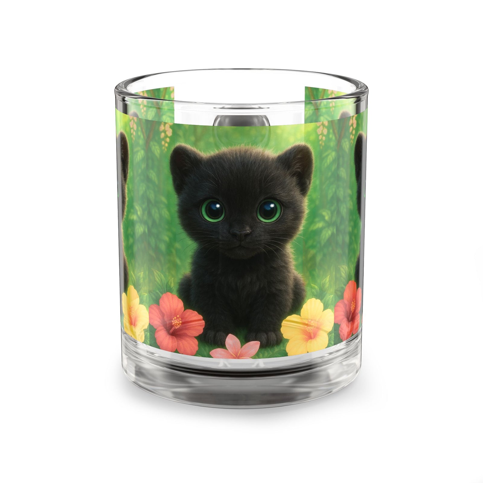 Baby Black Panther Glass Mug - 10oz, Perfect for Rainforest Lovers