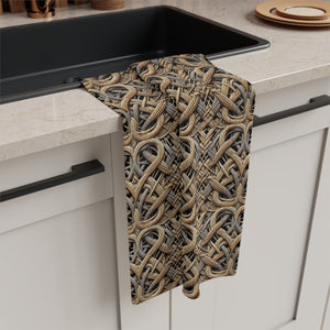 Tropical Microfiber Coffee/Tea Towel – Woven Rattan Pattern