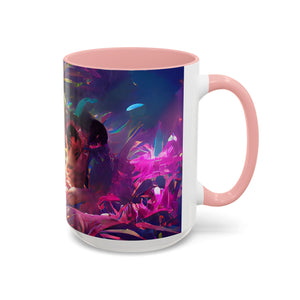 Accent Color Coffee Mug (11, 15oz) - Midnight Kiss in Tropical Garden