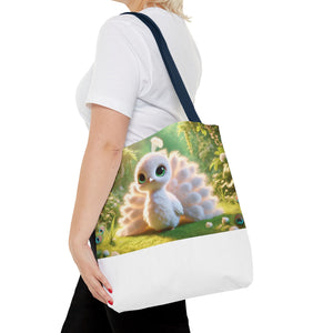 Baby White Peacock/White Trio Tote Bag - 3 Sizes