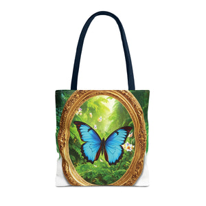 Framed Morpho Butterfly Tote Bag - 3 Sizes