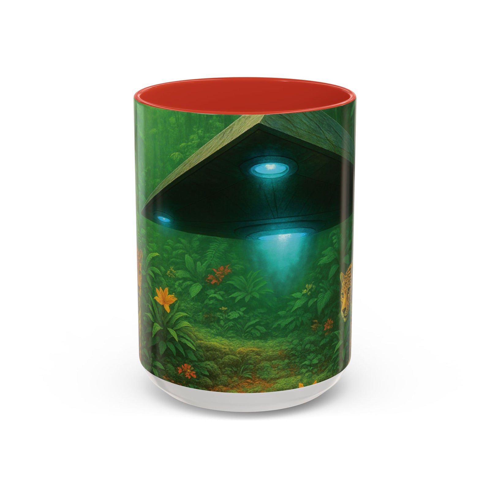 Accent Coffee Mug (11, 15oz), 8 Colors - UFO and Jaguars