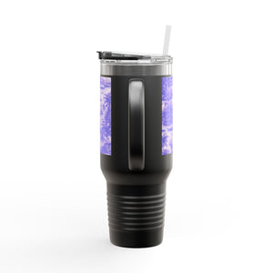 Insulated Travel Mug, 40oz / Tropical Toile, Amethyst - Perfect for Outdoor Adventures