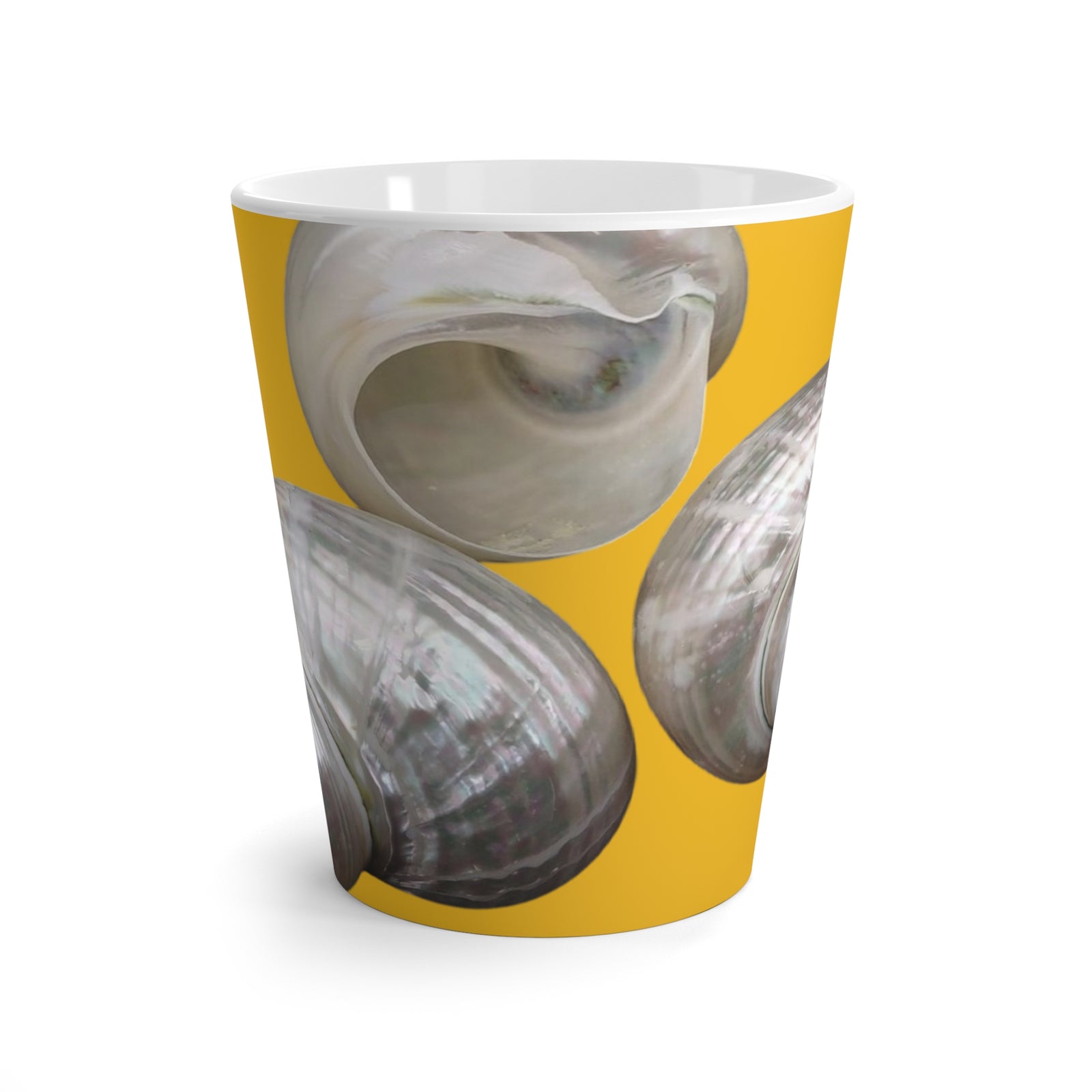 Latte Mug - Perfect for Coffee Enthusiasts / Lustrous Seashell Trio, Yellow