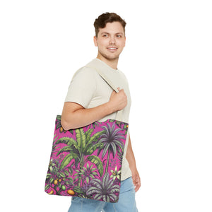 Tropical Fruit/Hot Pink Tote Bag - 3 Sizes