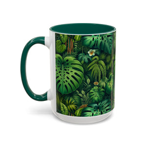 Accent Color Coffee Mug, Many Colors - 11oz & 15oz / Rainforest Greenery