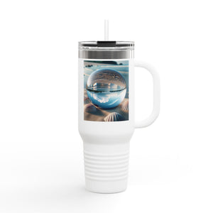 Insulated Travel Mug, 40oz / Beach Illusion Ball - Perfect for Outdoor Adventures
