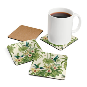 Coaster Set/4 - Hummingbirds & Flowers