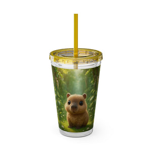 Tropical Tumbler with Straw | 16 oz: Baby Cabybara