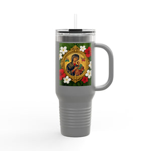 Religious Insulated Travel Mug, 40oz / Our Lady of Perpetual Help, Mary and Jesus