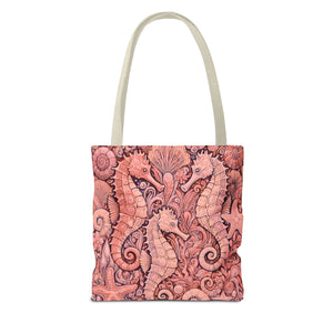 Seahorse Trio Tote Bag, Red - 3 Sizes