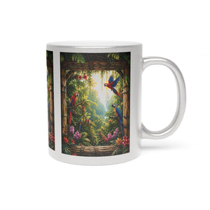 Metallic-Look Mug — Paradise Falls (Silver/Gold)
