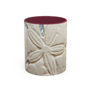 Colorful Mugs (11oz, 15oz), Disco Sand Dollar Macro