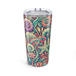 20oz Tropical Glossy Tumbler, Stainless Steel / Seahorse Trio, Retro