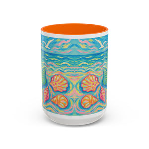 Accent Coffee Mug (11, 15oz), 8 Colors - Glow Seashells