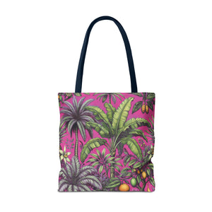 Tropical Fruit/Hot Pink Tote Bag - 3 Sizes