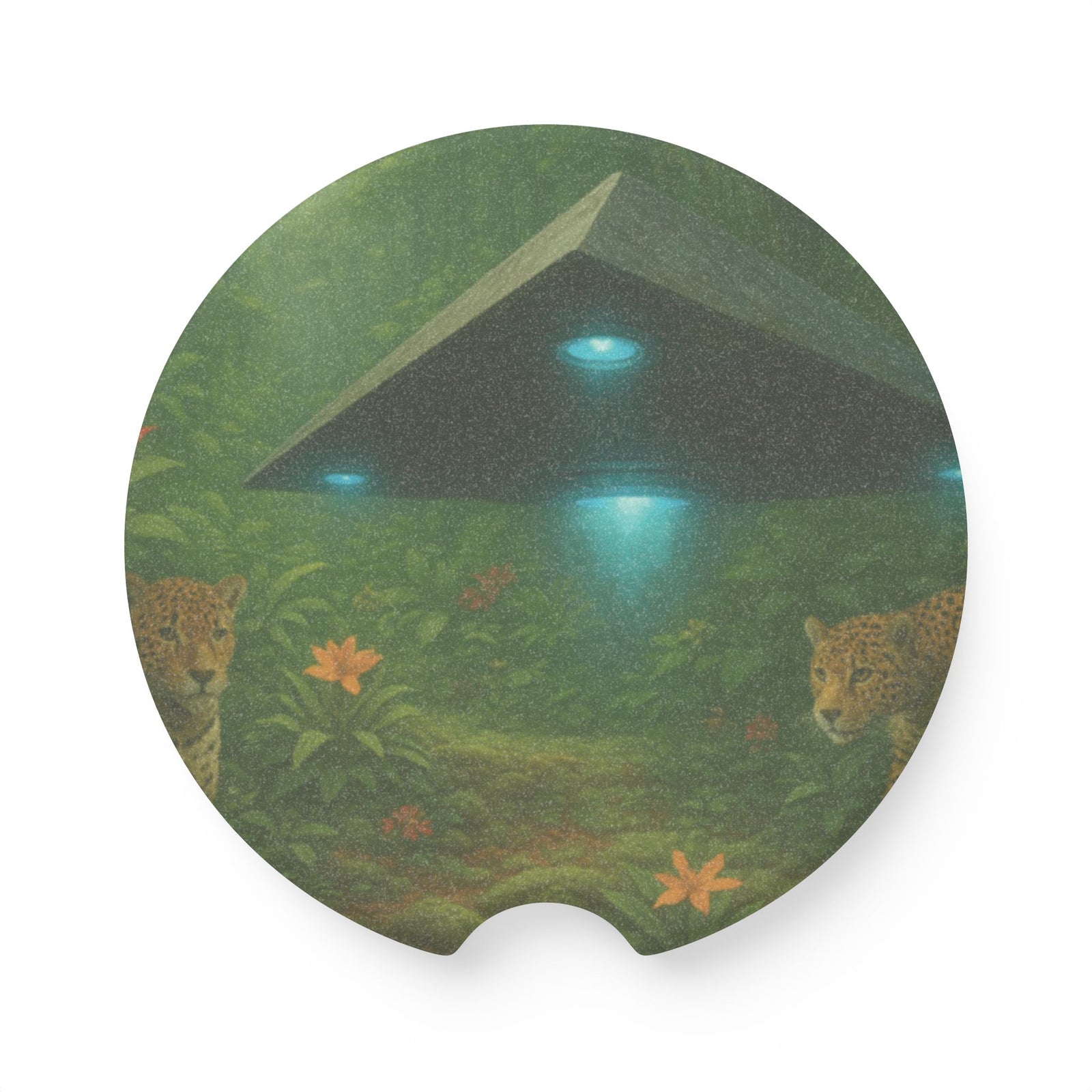 Soapstone Car Coaster - UFO and Jaguars